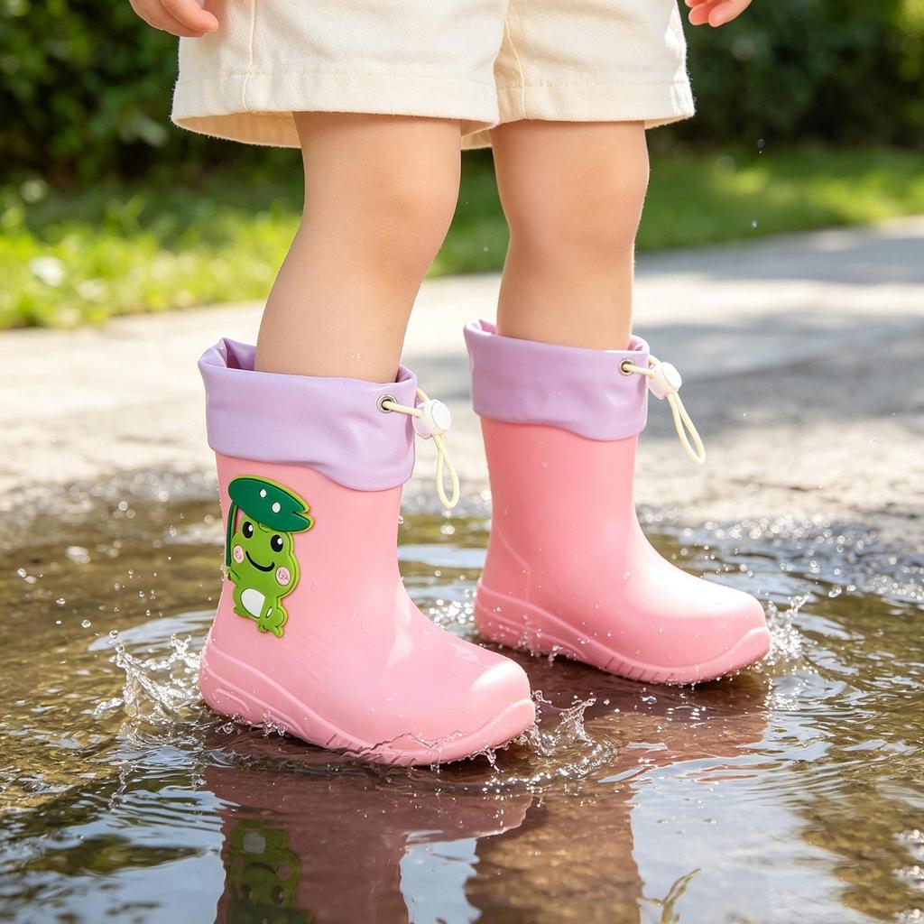 Cartoon Frog Children's Waterproof Rain Boots for Kids & Toddlers