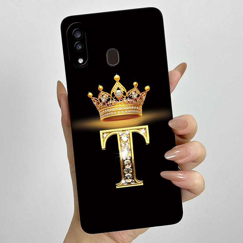 Phone Case for Samsung A20 a205 Galaxy a207 A20s Soft Silicone Crown Letters Back Cover for Samsung A20 A 20s A30 Bumper Shells