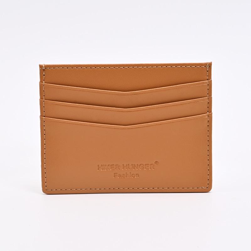 Slim Leather Card & ID Holder with Change Pocket