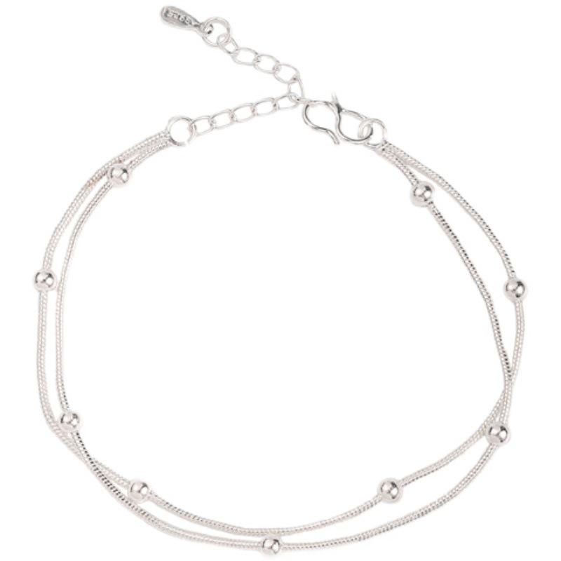 Fashion New Women Fine Jewelry 925 Sterling Silver Beads Bracelet & Bangle Charm Bracelet Adjustable Wedding Gift