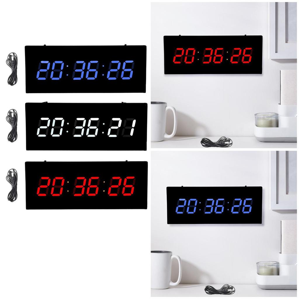 LED Digital Wall Clock Time Clocks Table Clock for Dining Room Indoor School