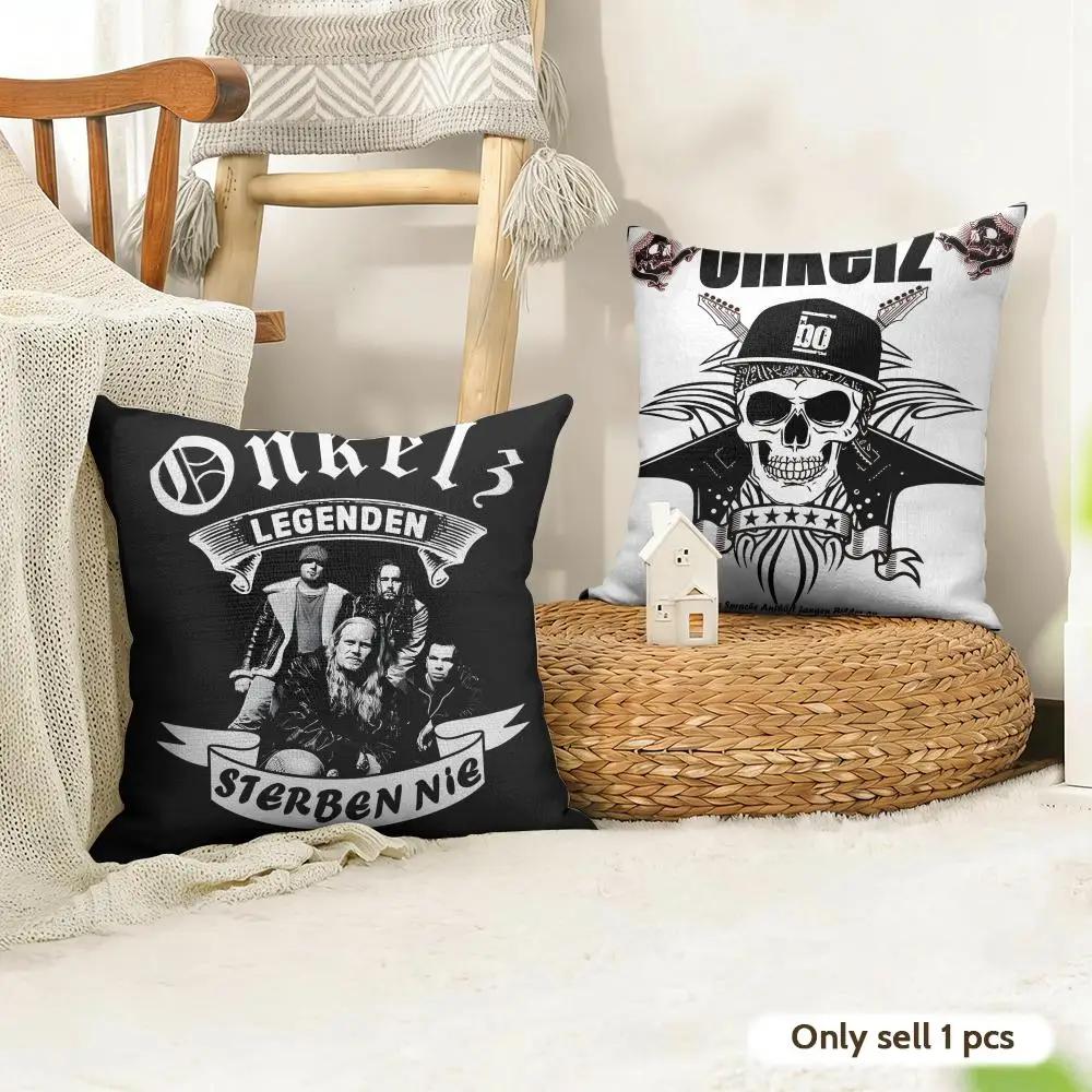 Band B-Bohse Onkelz Cushion Cover Natural Linen Organic Fabric Double-Sided Printing Sofa Home Decor Gift Pillow Case
