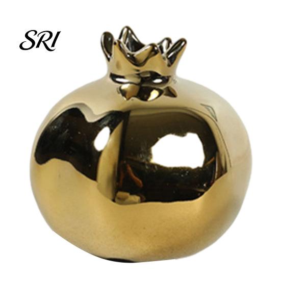 Living Room Vase Ceramic Pomegranates Bud Small Fruit Shaped Decorative for Home Long-lasting Decor Farmhouse Rustic Flower Table Centerpiece