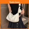 Trendy Black Canvas Tote Bag Stylish Shoulder Crossbody Bag For Everyday Use