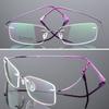Ultralight Frameless Eyeglasses Titanium Alloy  Glasses Frame Men High Quality Super Stretch Metal Temple Eyeglasses Frame