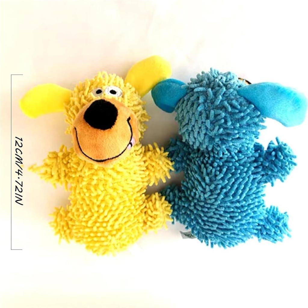 Squeaky Dog Plush Toy, Crinkly Dog Toy, Dog Toys Crinkle, Dog Chew Toys, Crinkle Puppy Toys for Interactive Play(2pcsYellow+Blue)