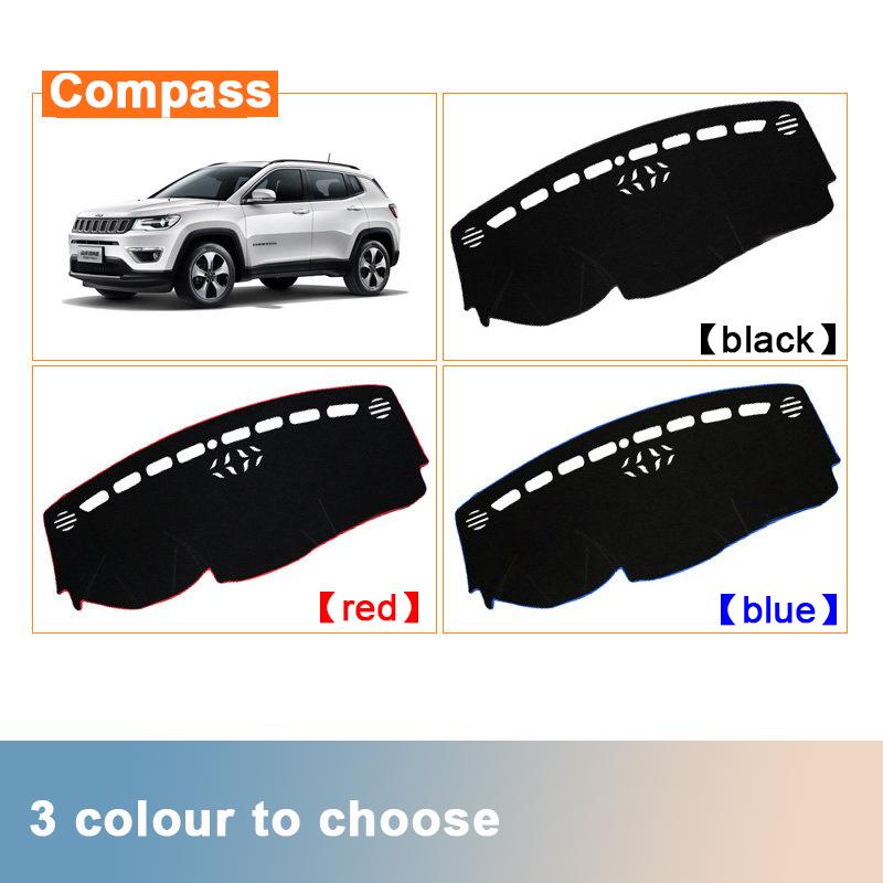 Für Jeep Compass MP M6 2017 2018 Auto Armaturenbrett-Abdeckungsmatten vermeiden Lichtpads Anti-UV-Teppiche Schutzzubehör