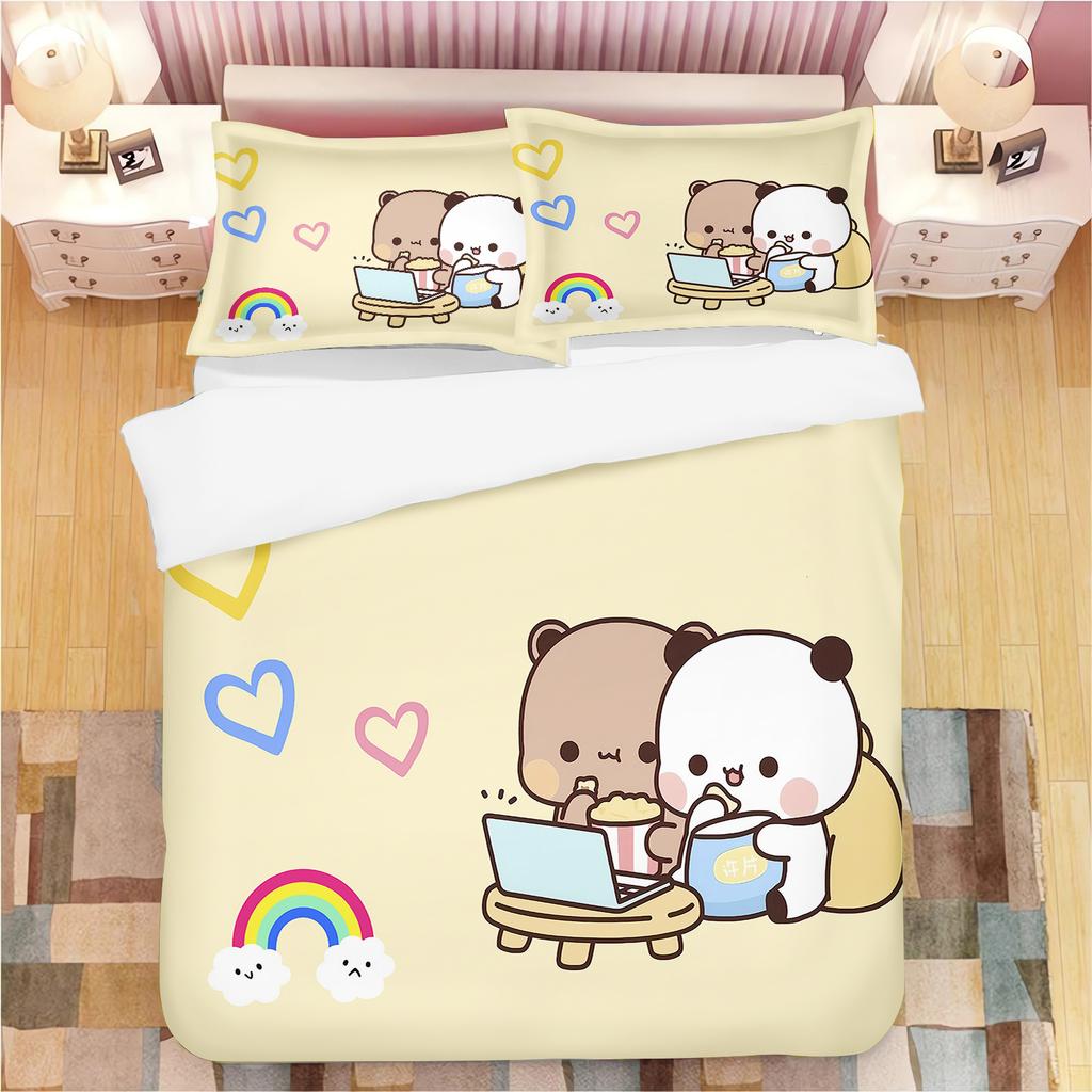 Schattige Bubu Dudu Cartoon Beer Panda Dekbedovertrek Kawaii Beddengoedsets Zachte Dekbedovertrek en Kussenslopen Eenpersoons/Tweepersoons/Queen/King Jongens
