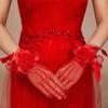 Thin Retro Mesh Women Sun Protection Bridal Hand Sleeve Wedding gloves Flower Lace Mittens