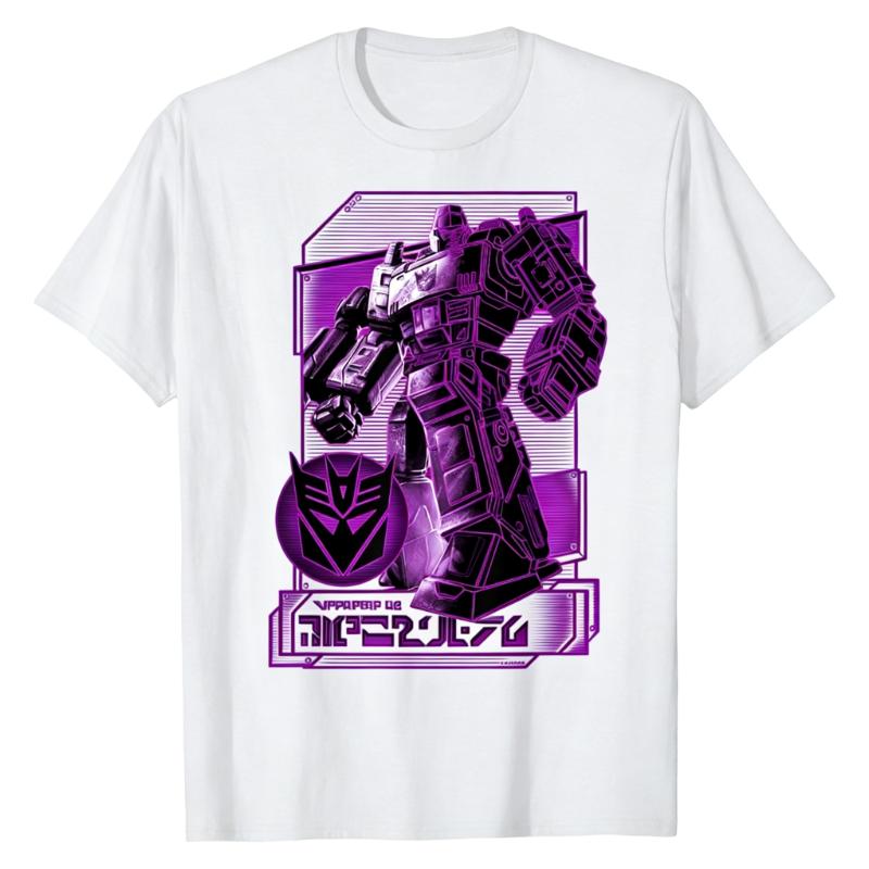 Megatron Decepticon Transformers TShirt Robot Graphic Print Crew Neck 100 Cotton Trendy Casual Street Fashion Tops
