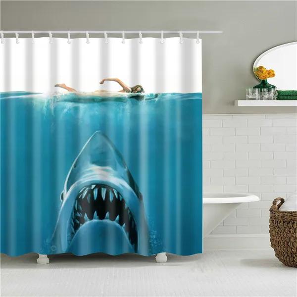 Animals Elephant Shark Killer Whale Octopus Deer Horse Lion Shower Curtains Bathroom Waterproof Polyester Curtain Bath