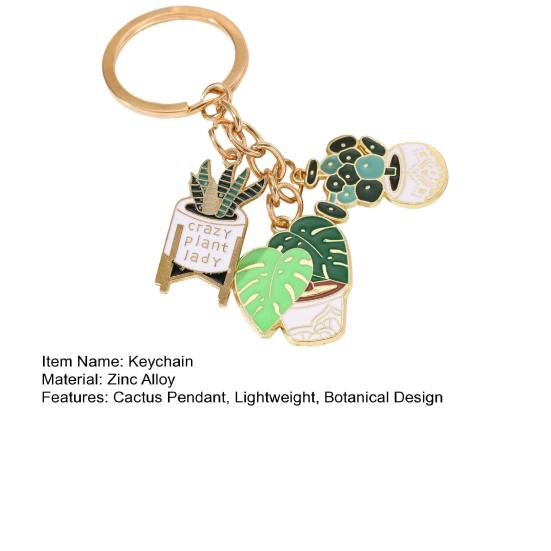 Keychain Botanical Design Cactus Pendant Key Chain Bag Key Keyring Small Decorative Plant Accessory Plant Enthusiast Gift