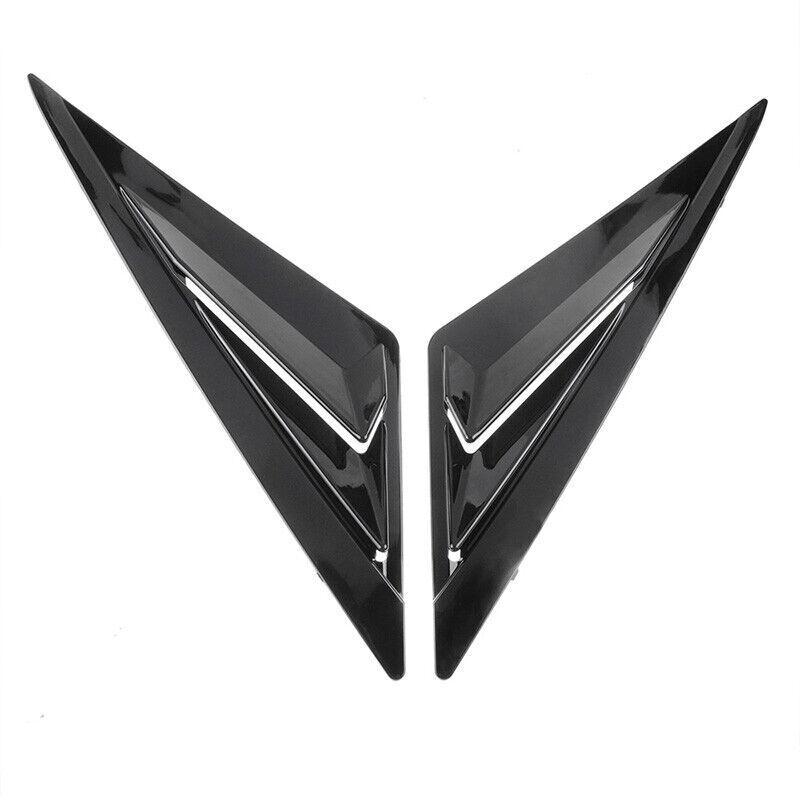 For Hyundai Elantra   Car Rear Louver Window Side Shutter Cover Trim Sticker Vent Scoop ABS Carbon Fiber Gloss Black