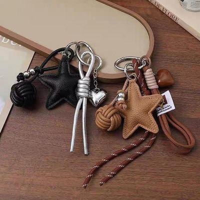 PU Leder Fünfzackiger Stern Mini Rucksack Hängende Handtasche Anhänger Taschenanhänger Taschen Zubehör