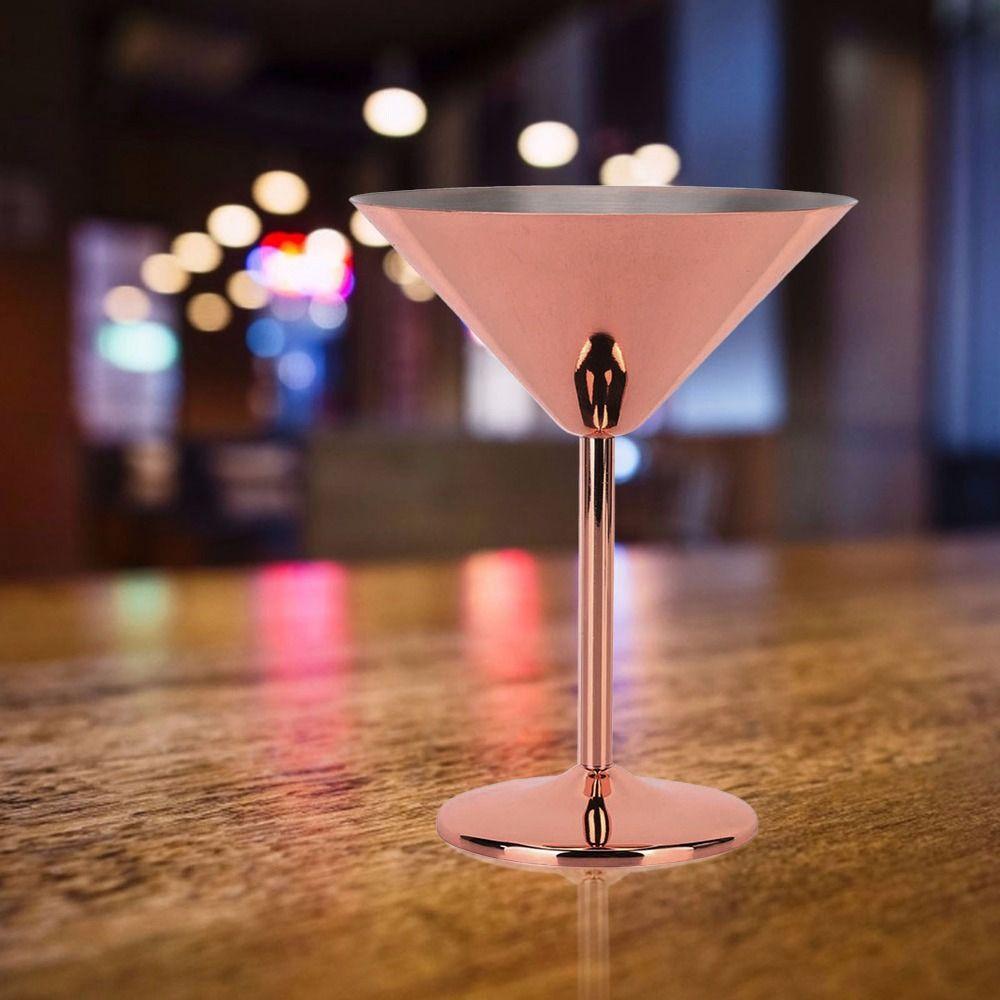 Stainless Steel Champagne Toasting Cup Rose Gold Stainless Steel Martini Glass Bar Drink