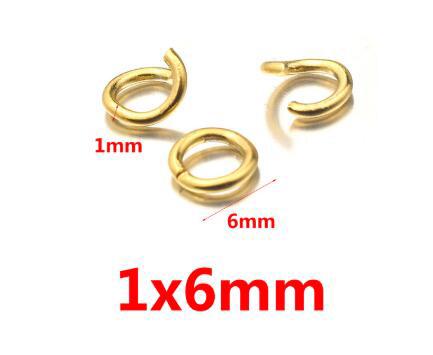 200 Stück/Los Gold Edelstahl Offene Biegeringe Direkt 3/4/5/6/8mm Sprengringe Verbindungsstücke für DIY Schmuckzubehör Herstellung