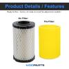 Air Filter Oil Filter Kit Fits Troy-Bilt TB42 TB1942 TB2246 TB2350 TB2450 13AA92KP066 13AT91KT066 13AM77KS066 17ADCACT066 Pony Tractor