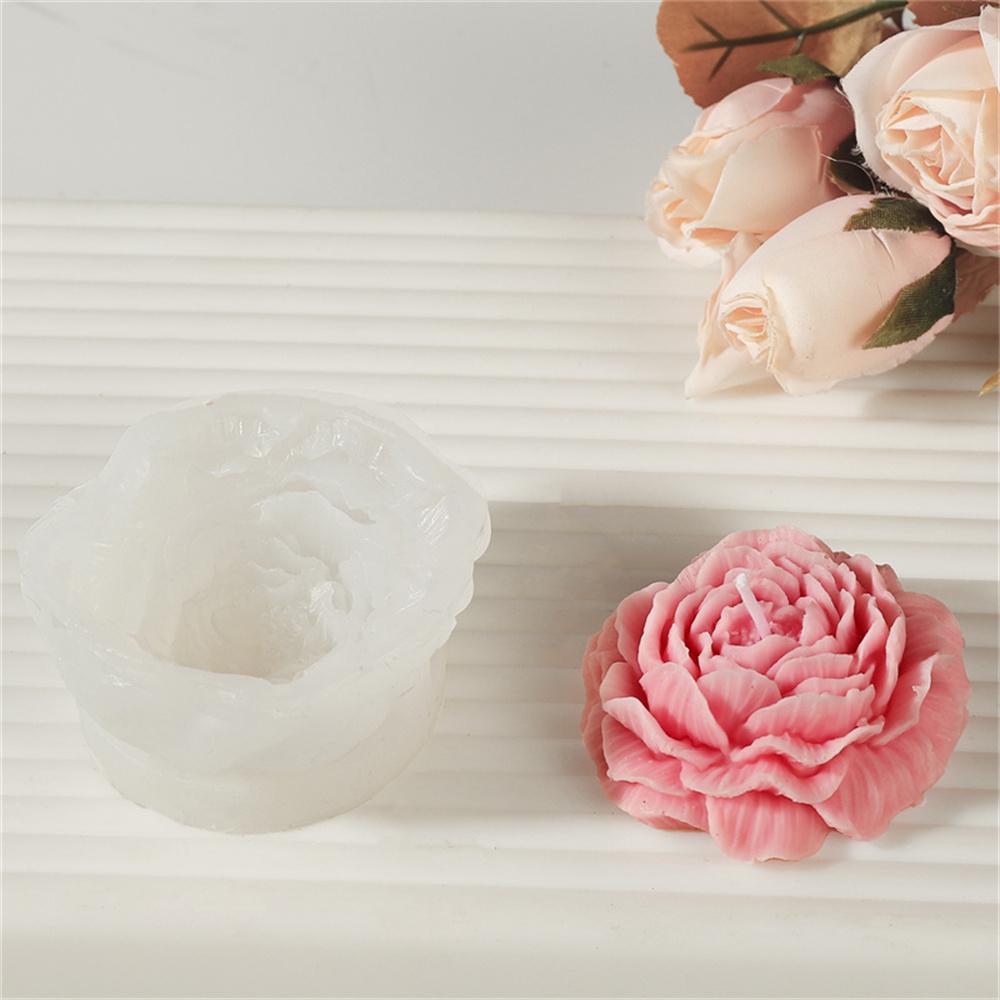 3D Peony Flower Shape Silicone Candle Mould DIY Flower Plaster Handmade Soap Aromatherapy Candle Making Tools