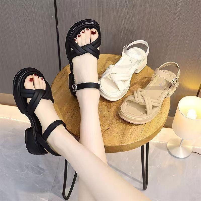 Internet Celebrity Popular Sandals Women's Summer Fashion Simple and Versatile Outer Wear Platform Non-slip Ins Trend Beach Women's Sandals
