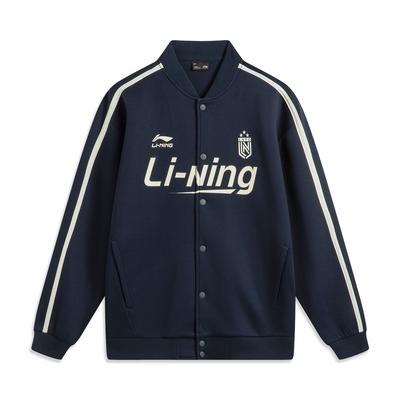 Li Ning Sport Lifestyle Serie Amerikaanse High Street Retro Comfortabel Veelzijdig Casual Baseballjack Uniseks Jack Diep Marineblauw AWDV371-4