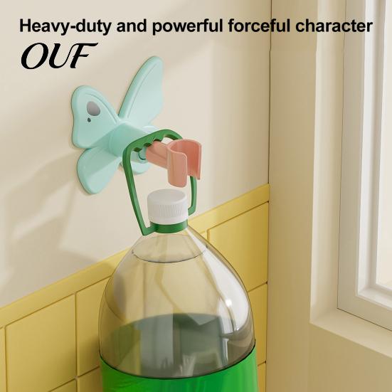 Bathroom Shower Accessory Butterfly Head Holder, Wall Mounted Self-adhesive Handheld Hands Free Holder Bracket, Universal Adjustment Waterproof