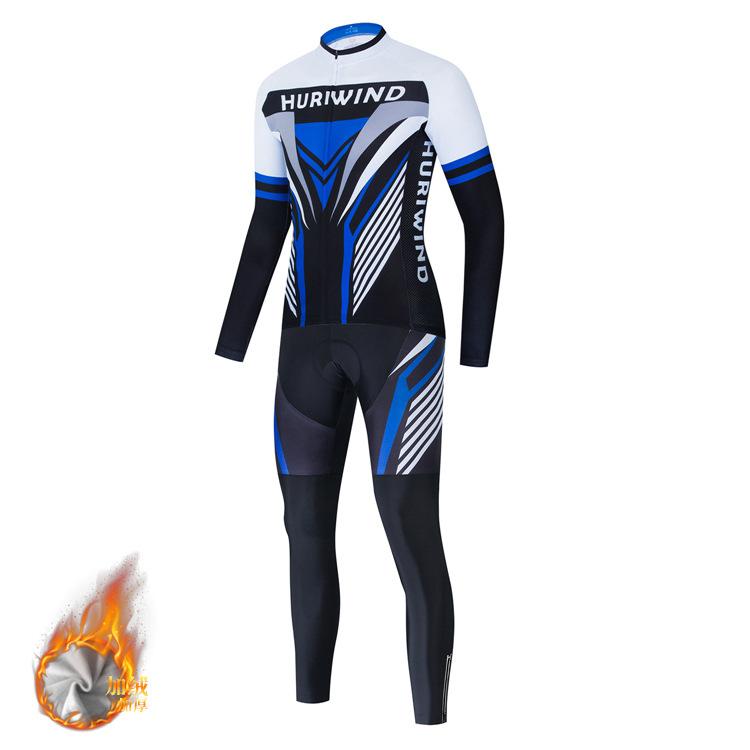 Fall/Winter  Breathable Warm Bicycle Fleece Cycling Suit Set Long Sleeve Long Pants