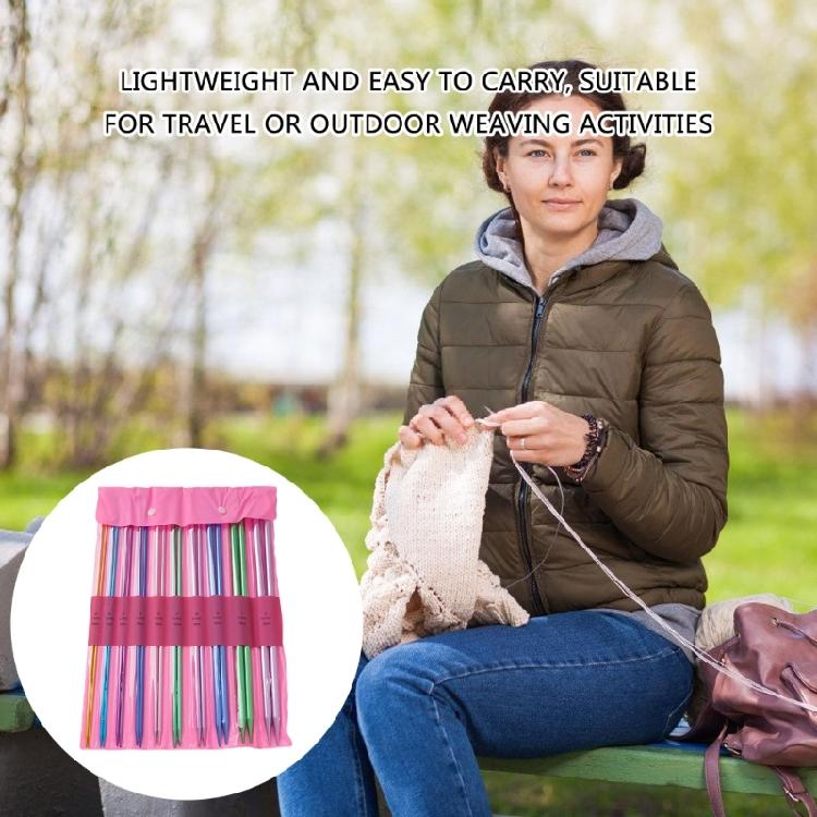10 Paar Aluminium Stricknadeln zum Stricken Weben Pullover Mütze Socke Tasche, 35,0 cm lange Stricknadel, einspitzig