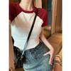 Women's Korean Version of Fashion Pure Desire Style Wear Spice Girl Short-sleeved T-shirt Women's Summer Niche Top Bottoming Shirt