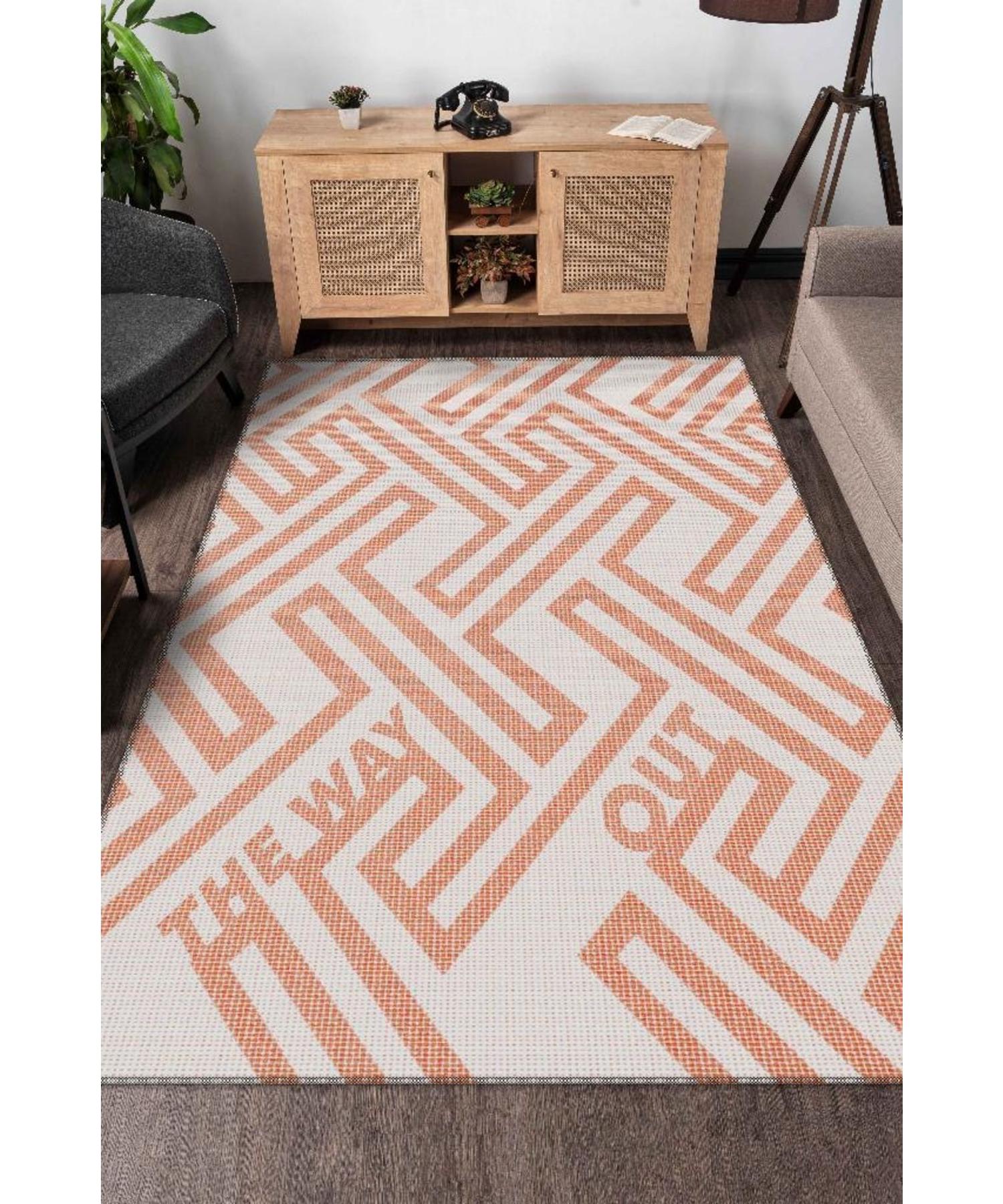 

Way Out Cotton Woven Base Washable Non-Slip Decorative Home Carpet