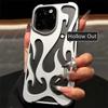 Plating hollow flame pattern silicon phone case for iPhone 17 16 15 14 13 12 11 Pro Max shockproof heat dissipation soft cover