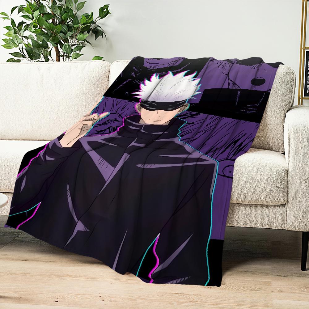 Comfort Warm Soft Plush Blanket Suitable for Sofa Living G-Gojo Room S-Satoru Office Bedroom Travel Anime Manga Flannel Gift