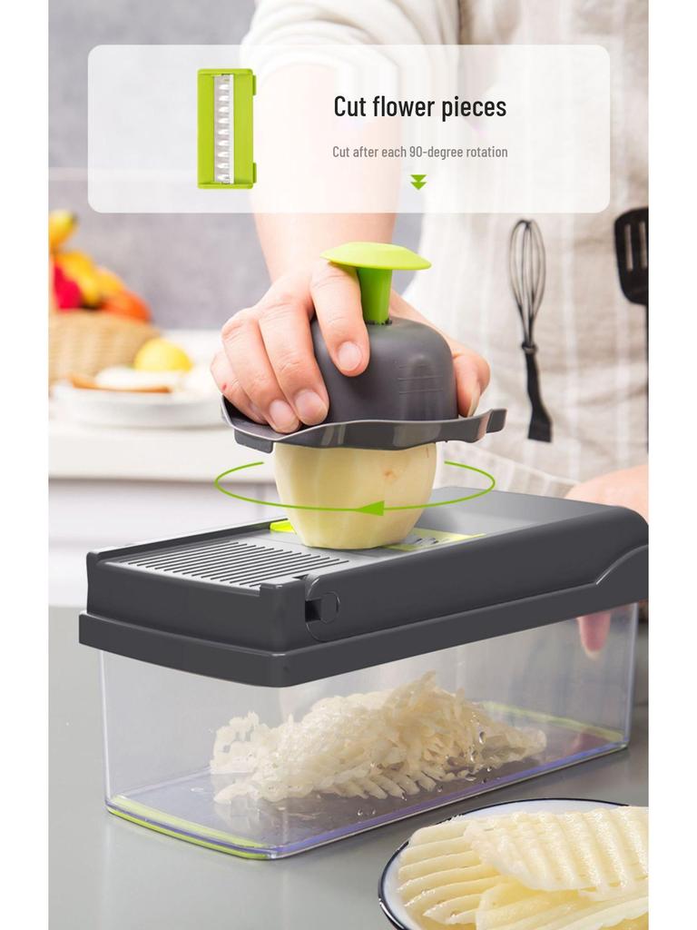 Multifunctional Veggie Cutter & Peeler: Potato, Carrot, and Vegetable Slicer, Dicer, Grater.