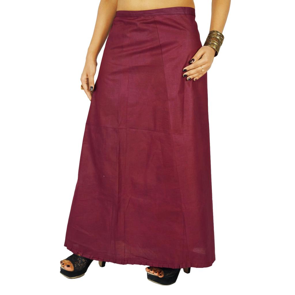 Solid Bollywood Cotton Inskirt Stitched Indian Petticoat Lining For Sari