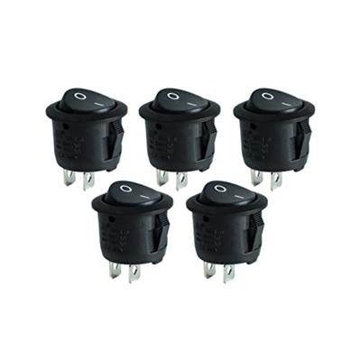 5 X Car Switch/Rocker Switch/On/Off/1-0/Dc 12V/24V Ac 10A/125V 6A/250V Spst/Snap-In Mounting Diameter 20 Mm Bore Lockable/Car Van Yacht Boat