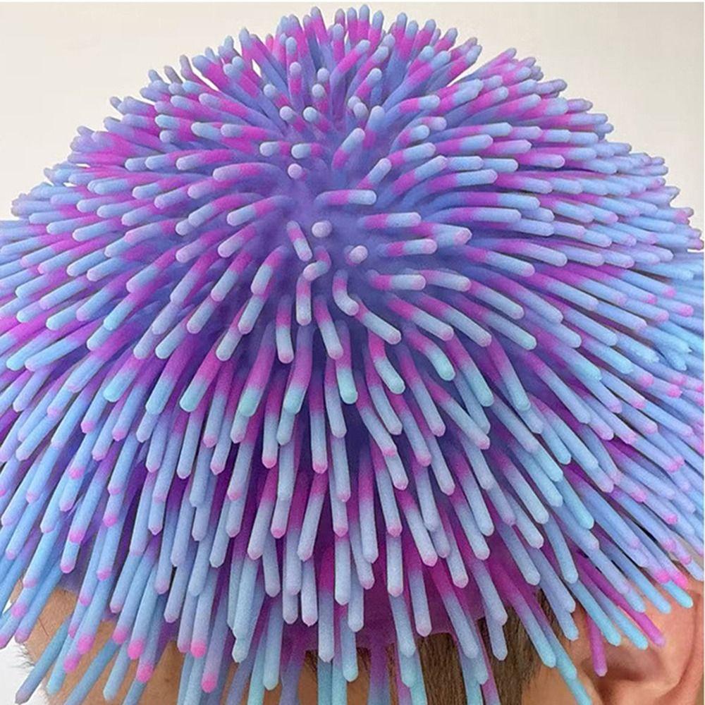 Comfortable To Wear Spiky Ball Prank Hat Portable Colorful Headgear Long Hair Head Cover Gag Gift