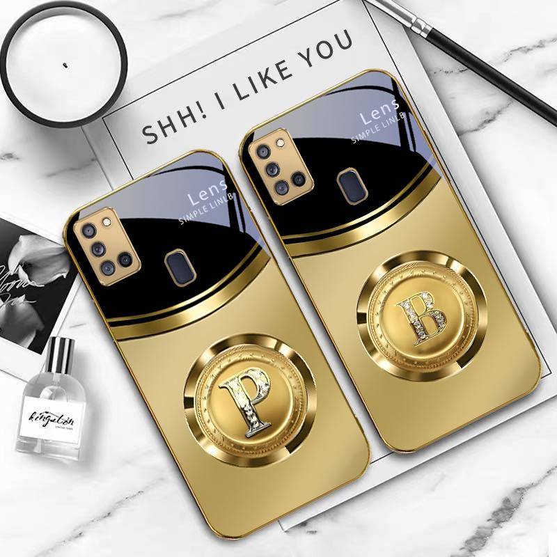 Der brillante Buchstabe B Für Samsung A 31 32 A33 A34 35 14 A15 13 A16 25 A26 50 52 53 54 55 56 70 71 72 73 Goldene Glas Handyhülle