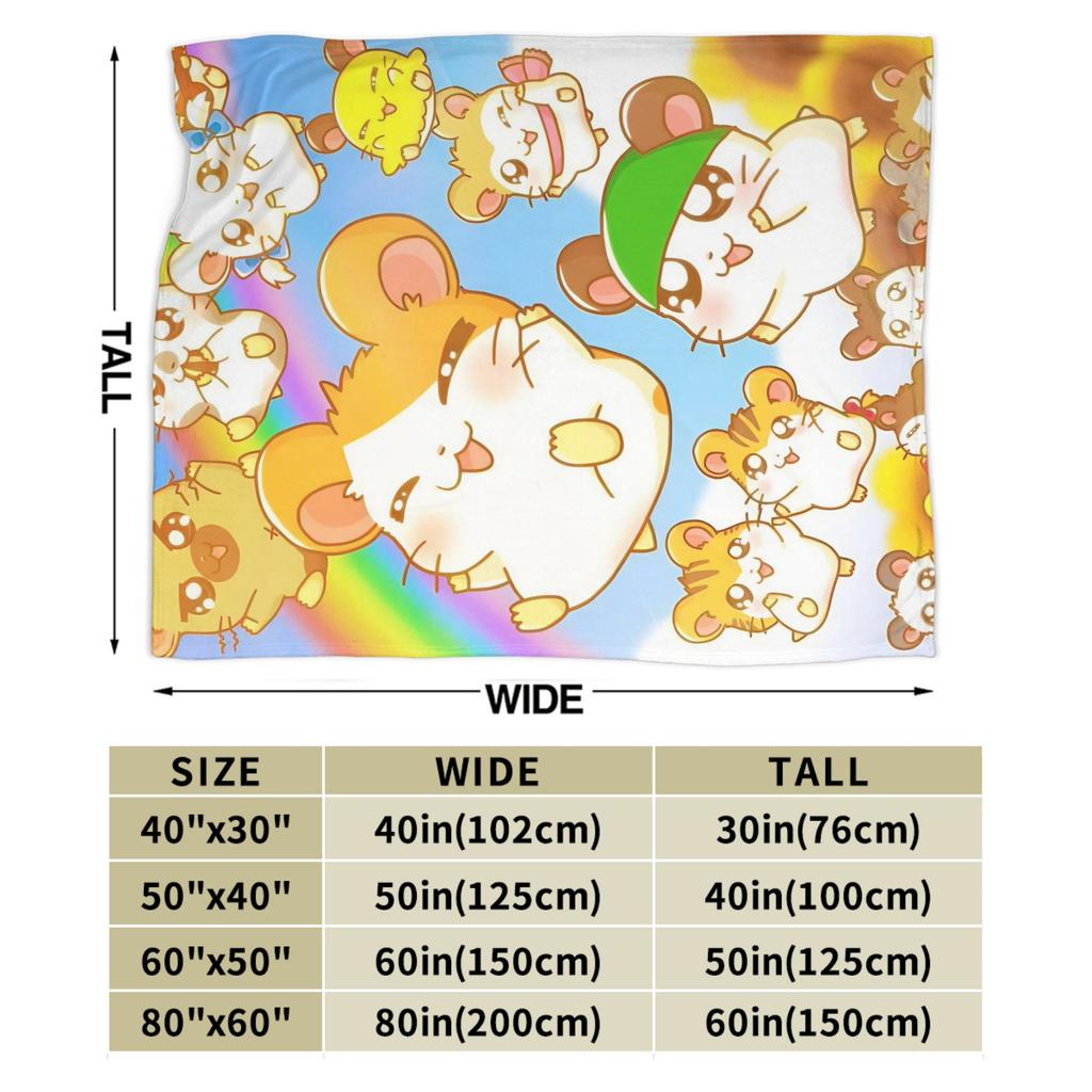 Cute Hamtaro  Warm Soft Blanket  Kids Adult Plush Throw Blanket Comfortable Couch Chair Flannel Bedspread Sofa Bed Cover