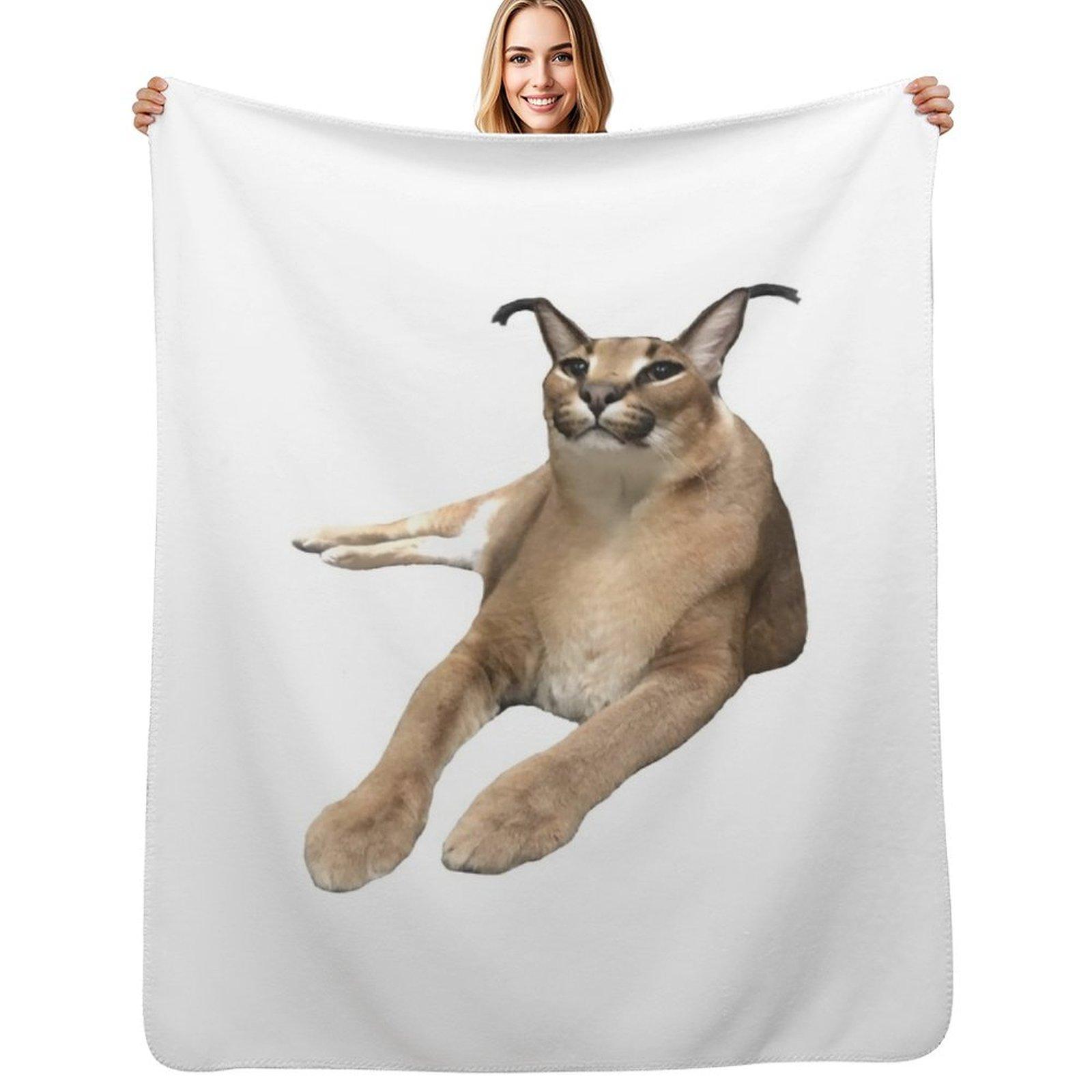 Big Floppa Throw Blanket Warm Plush Fuzzy Blanket for Living Room Size: 75*100cm, Weight: 230 GSM