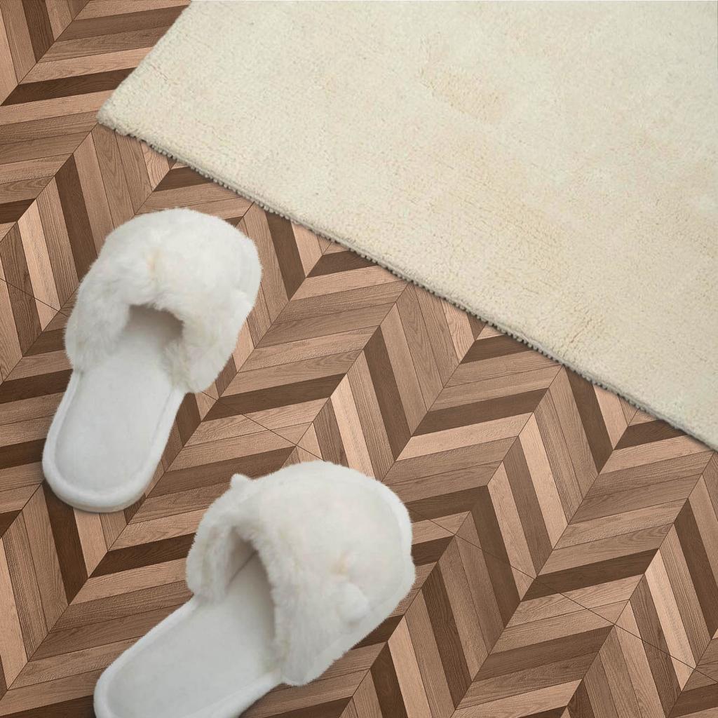 Self-Adhesive Vinyl Tiles - Wall Decoration for Office Herringbone Wood Pattern 10X40X20 Cm