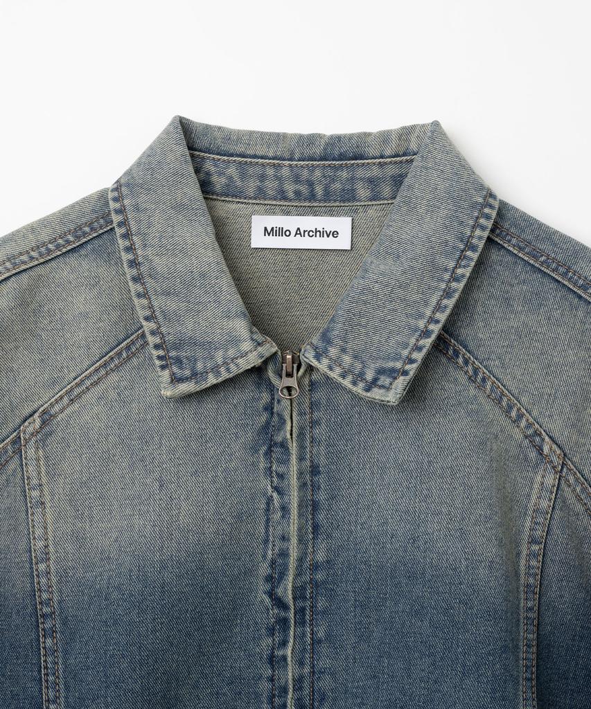 Millo Archive Back Pleated Denim Jacket [Fade Blue]