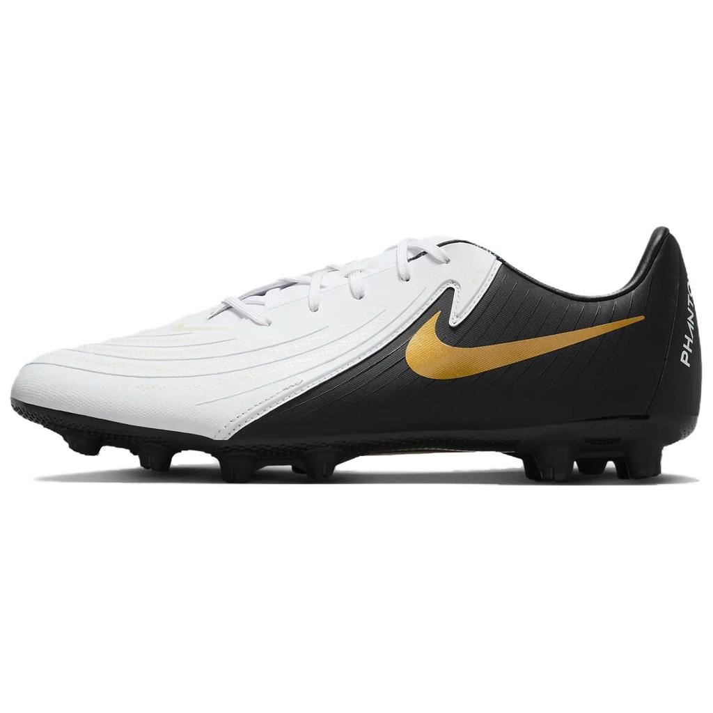 Nike Phantom GX 2 Academy HG/AG Artificial Turf Shock Absorbing Durable Soccer Shoes Men Soccer Shoes White Black Gold FJ2551-100