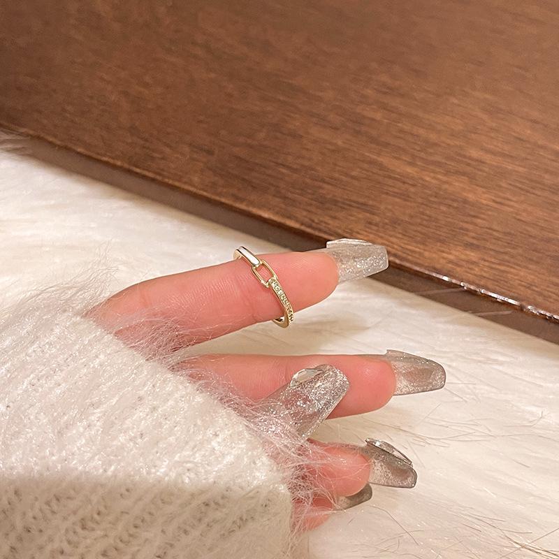 Koreanisches Zirkon-Liebesring-Set – luxuriöse, schlichte Statement-Ringe für einen vielseitigen Stil