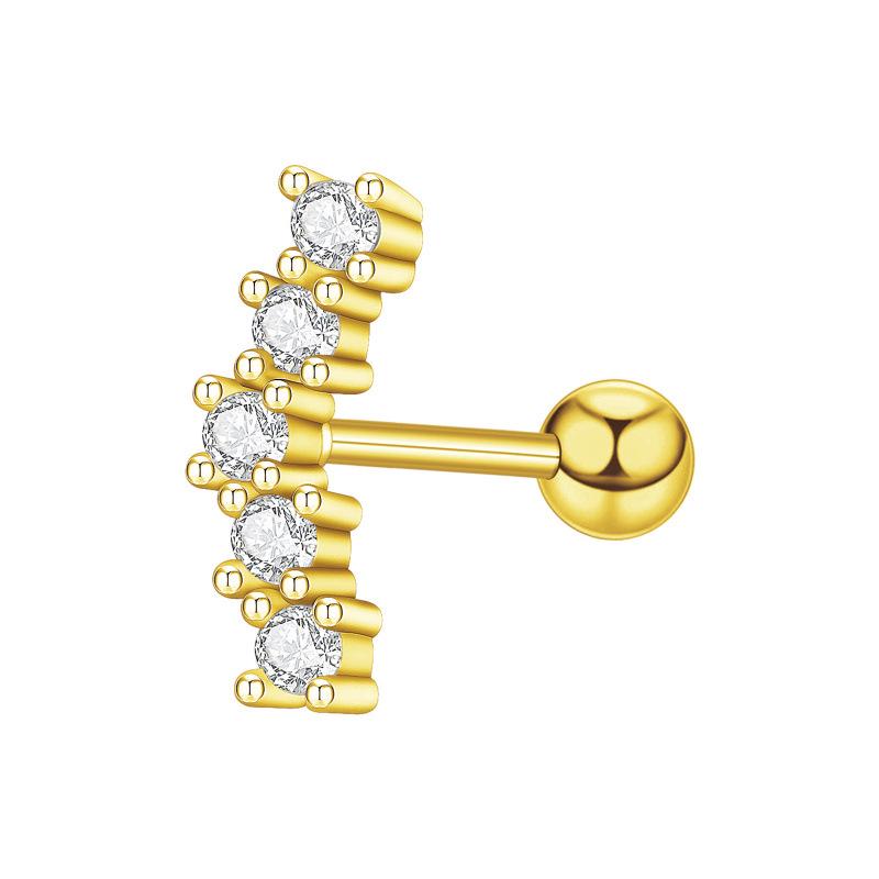 Floral Pave Diamond Mini Screw Stud Earrings 