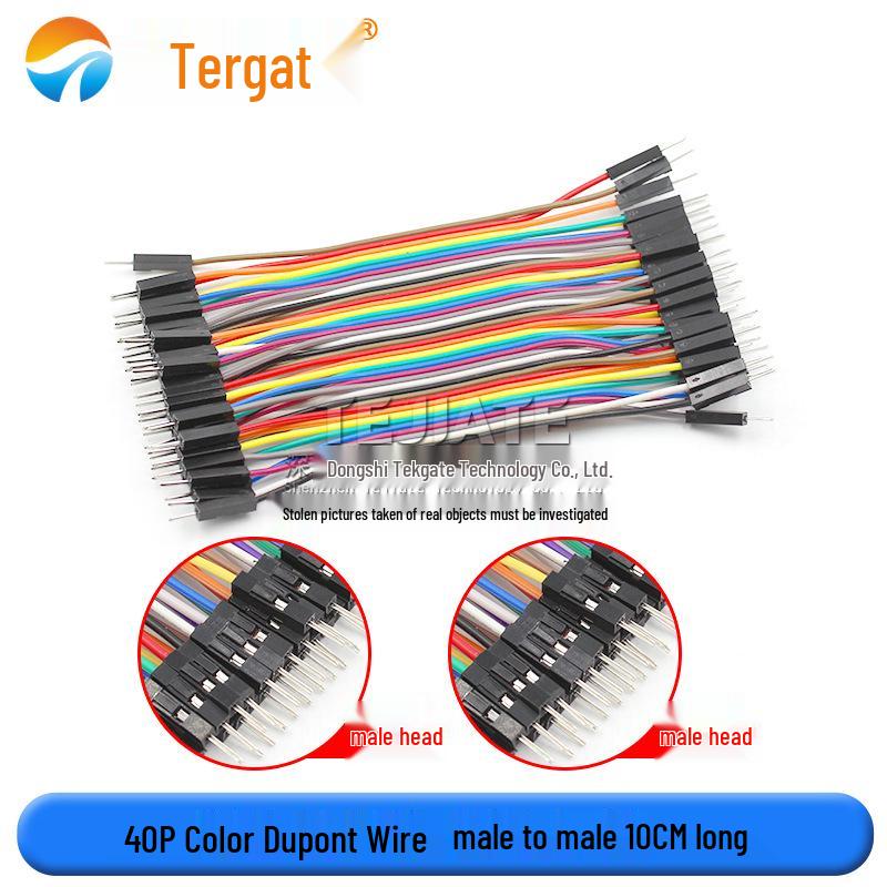 40P Color DuPont Jumper Cables - Female/Female, Male/Female, Male/Male - 10/15/20/30/40CM Lengths