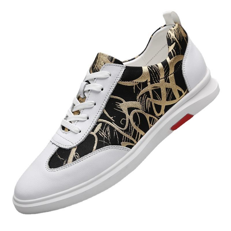 Men's shoes trendy shoes trendy sports and leisure shoes cowhide breathable autumn board shoes comfortable and versatile