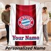 FC Bayern München Personalisierte Flanelldecke Benutzerdefinierter Name Text Weiche Wohndecke Heimdekoration