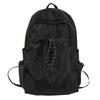 Backpack Outdoor Nylon With Solid Color And Drawstring Design For School Travel