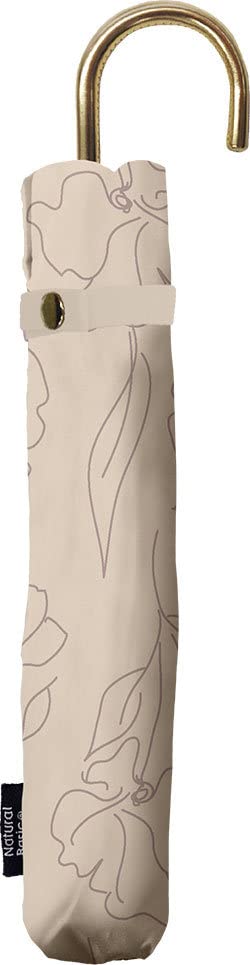 Nakatani UV Elena Beige Flower Type Umbrella with Fiberglass Ribs 55cm [923-041] Hand-opening