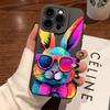 Artistic Rabbit With Sunglasses Protective Phone Case For iPhone 17 Air 16 15 13 12 11 Pro Max Pro Plus Anti-Scratch Funda Cover