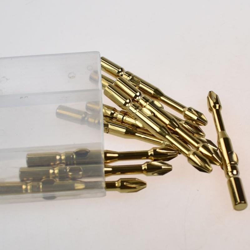 10Pcs 5mm/6mm Impact Screwdriver Bit Antislip Crossing Head Strong Magnetic Electric Drill Screwdriver Attachment Part